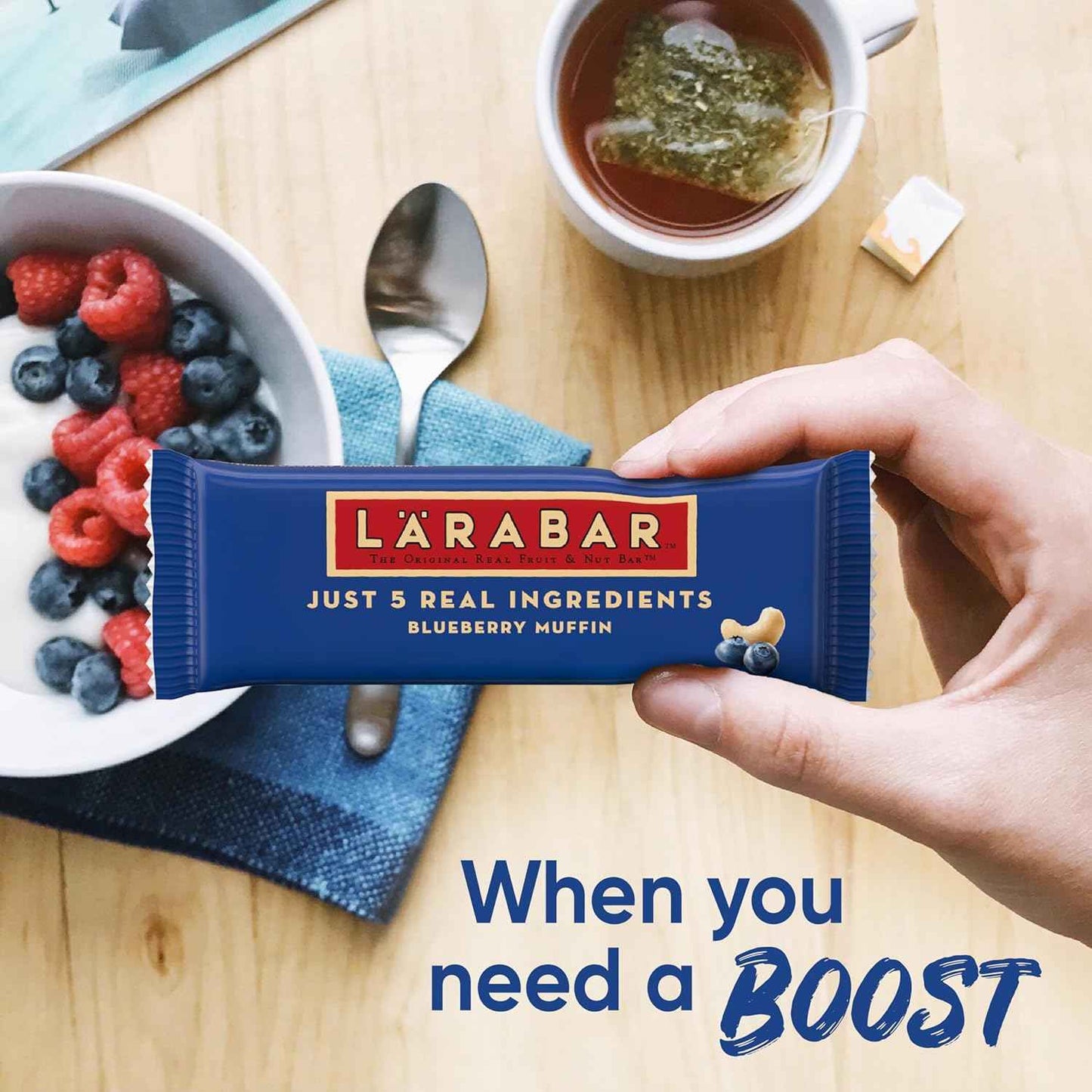 Larabar Blueberry Muffin Fruit and Nut Bars, Gluten Free and Vegan, 25.6 oz, 16 Ct