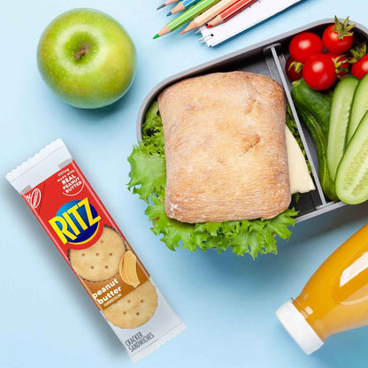 RITZ Bits Peanut Butter Sandwich Crackers, Snacks for Kids and Adults, Lunch Snacks