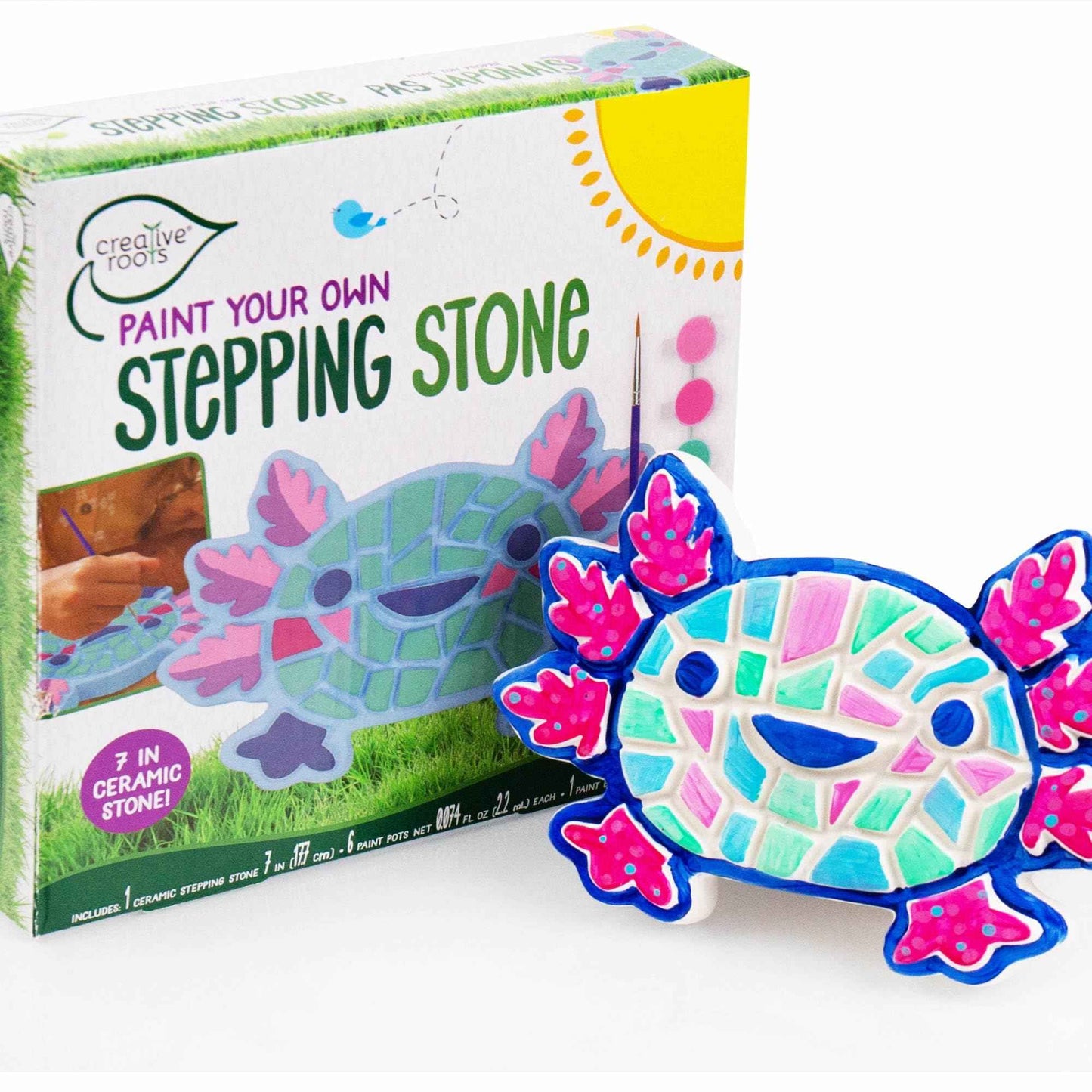 Creative Roots Paint Your Own Garden Stone, Craft Kits, Stepping Stones Kit for Kids, Ceramics to Paint, Ages 6+