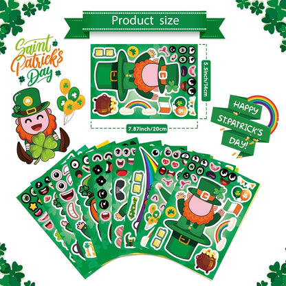 27_Sheets_St._Patrick's_Day_Stickers_for_Kids_Toddlers_Make_a_Face_Stickers_Saint_Patrick_Irish_Stickers_Make_Your_Own_Stickers_St_Patricks_Day_Craft_Party_Favor_Decorations