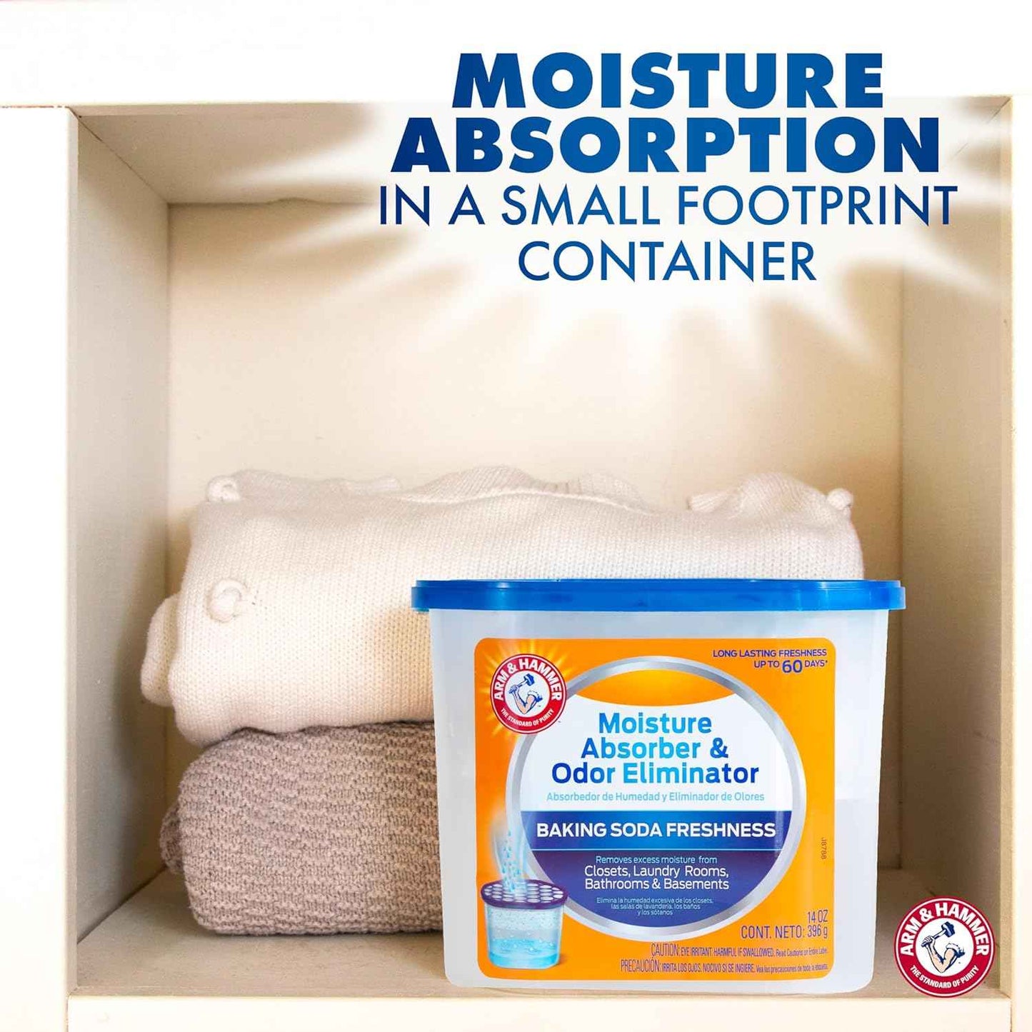 Arm & Hammer Refillable Moisture Absorber and Odor Eliminator 14 oz. Tub