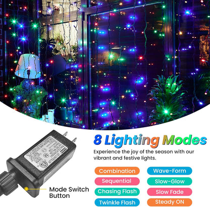 32ft/10M_100LED_Christmas_Tree_Lights,_8_Modes_Outdoor_Fairy_Lights,_Waterproof_Outdoor_String_Lights_Mains_Powered_for_Bedroom,_Garden,_Party,_Wedding,_Christmas_Decoration