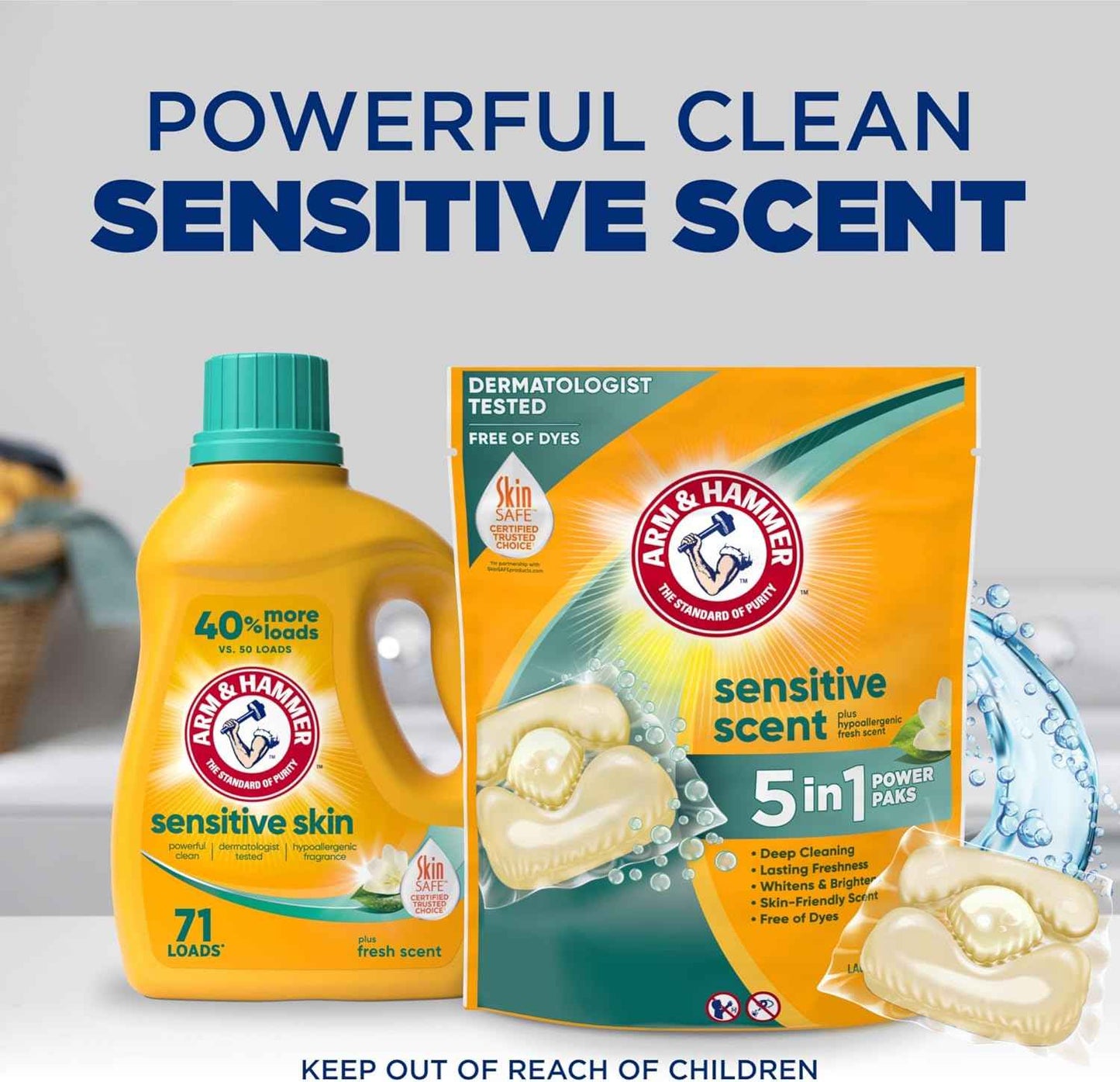 Arm & Hammer Sensitive Fresh Scent 5-IN-1 Power Paks