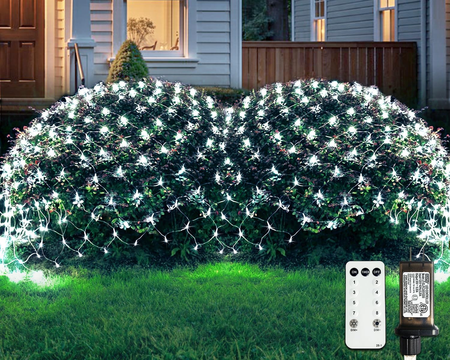 JMEXSUSS_Outdoor_Net_Lights_Waterproof,_12ft_x_5ft_with_8_Modes_Remoter,_360_LED_Plug_in_Net_Lights_for_for_Bush_Patio_Christmas_Tree_Decor_(Clear_Wire,_White)