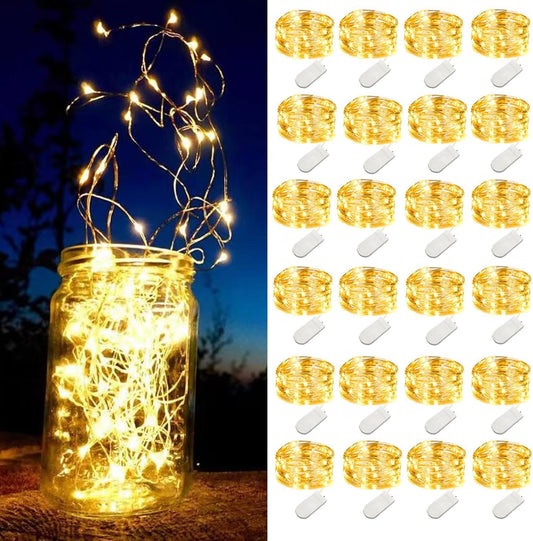 24_Pack_Mini_Fairy_Lights_Battery_Operated_-_Long_Lasting_CR2032_Battery,_6.6ft_20_LED_Warm_White_String_Lights_for_Wedding_Centerpieces,_Crafts,_Mason_Jars_Decor