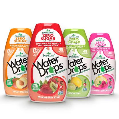 SweetLeaf Water Flavoring Drops - Stevia Water Enhancer, Sugar Free, Zero Calorie Water Additive for Flavor, Contains Monk Fruit Extract, Gluten Free, Keto Friendly - 1.62 Fl Oz (Variety Pack of 4)