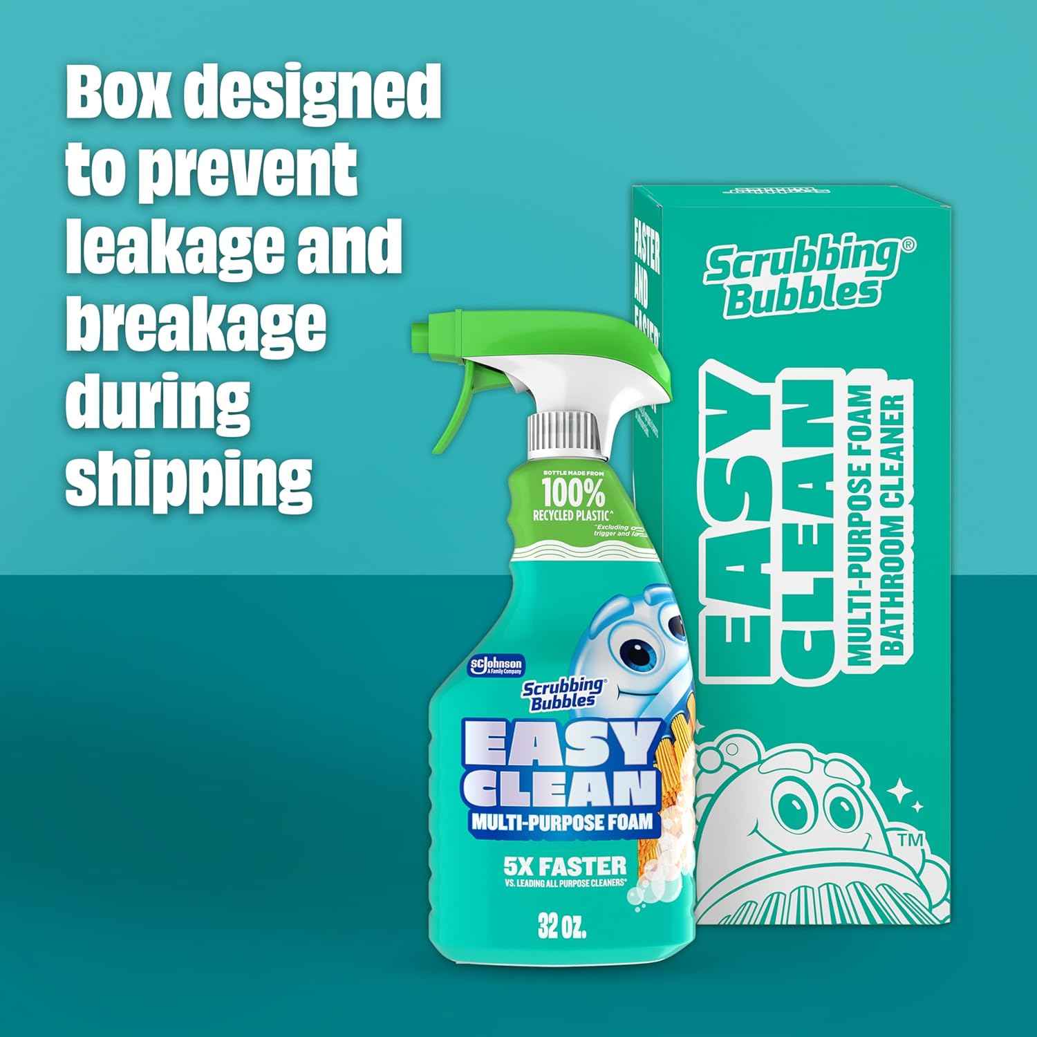 Scrubbing Bubbles Easy Clean Foaming Bleach-Free Bathroom All Purpose Cleaner, Fast-Acting Foam Cleans Limescale, Dirt and Grime on Showers, Sinks, Toilets, Tiles, Counters, & More, 32oz Spray