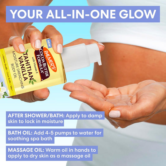 Palmer's_Cocoa_Butter_Formula_Body_Oil,_Moisture_Drenching_Tahitian_Vanilla,_6.5_Oz,_72Hr_Hydration_with_Shea_Butter_&_Vitamin_E_for_Softer_Skin,_Protects_&_Soothes_Dryness,_Dermatologist_Approved