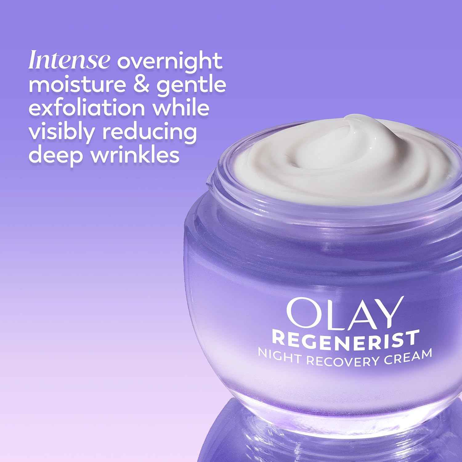 Olay Night Cream for Face, Anti-Aging Face Moisturizer for Women - Fragrance-Free Skin Care, Anti-Wrinkle, Exfoliate, Smooths Texture - Triple Collagen Cream, Niacinamide, Pro-Vitamin B5, 1.7Oz