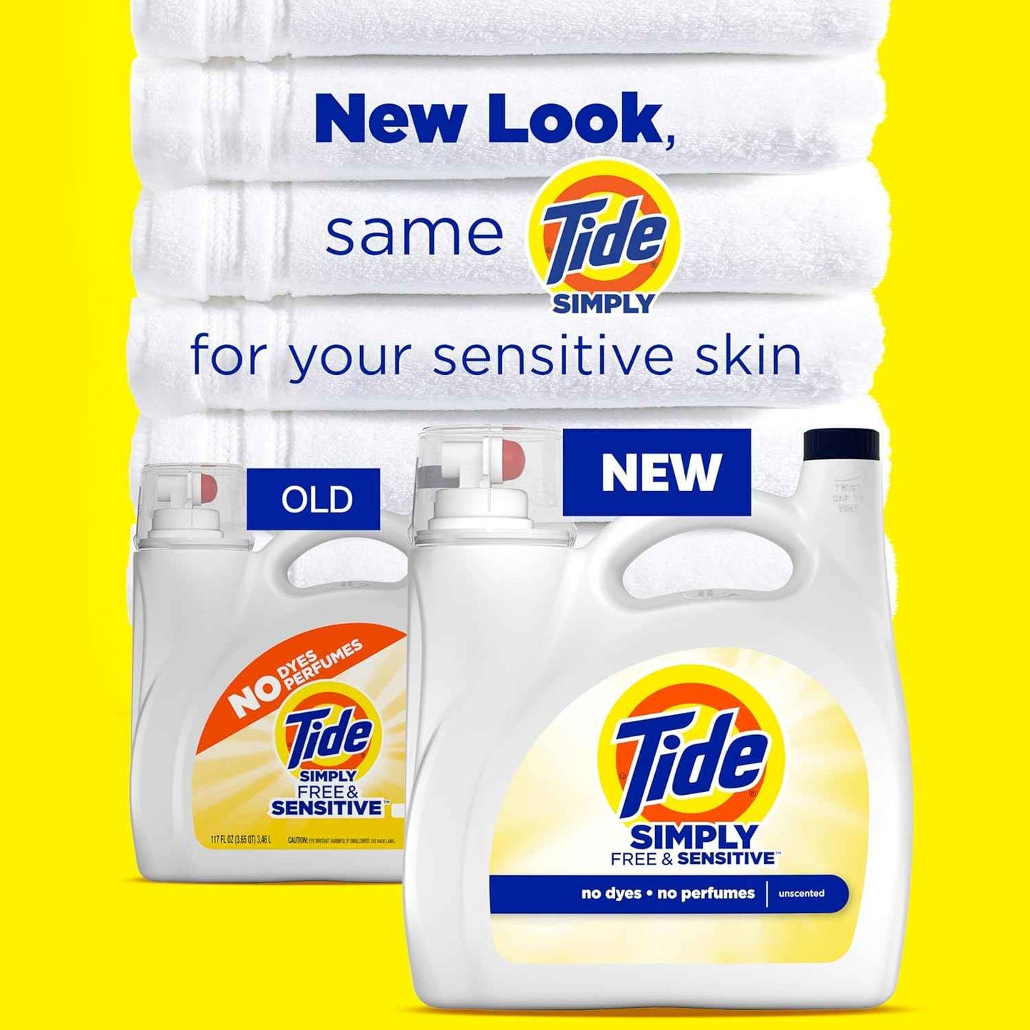 Tide Simply Liquid Laundry Detergent, Free & Sensitive Scent
