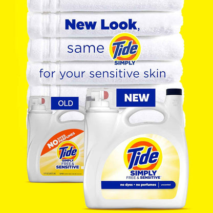 Tide Simply Liquid Laundry Detergent, Free & Sensitive Scent
