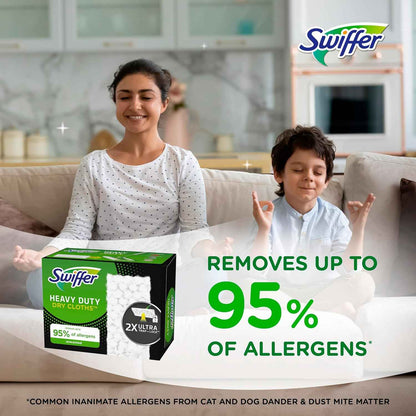 Swiffer Sweeper Heavy Duty Dry Multi-Surface Cloth Refills for Floor Sweeping and Cleaning, Unscented