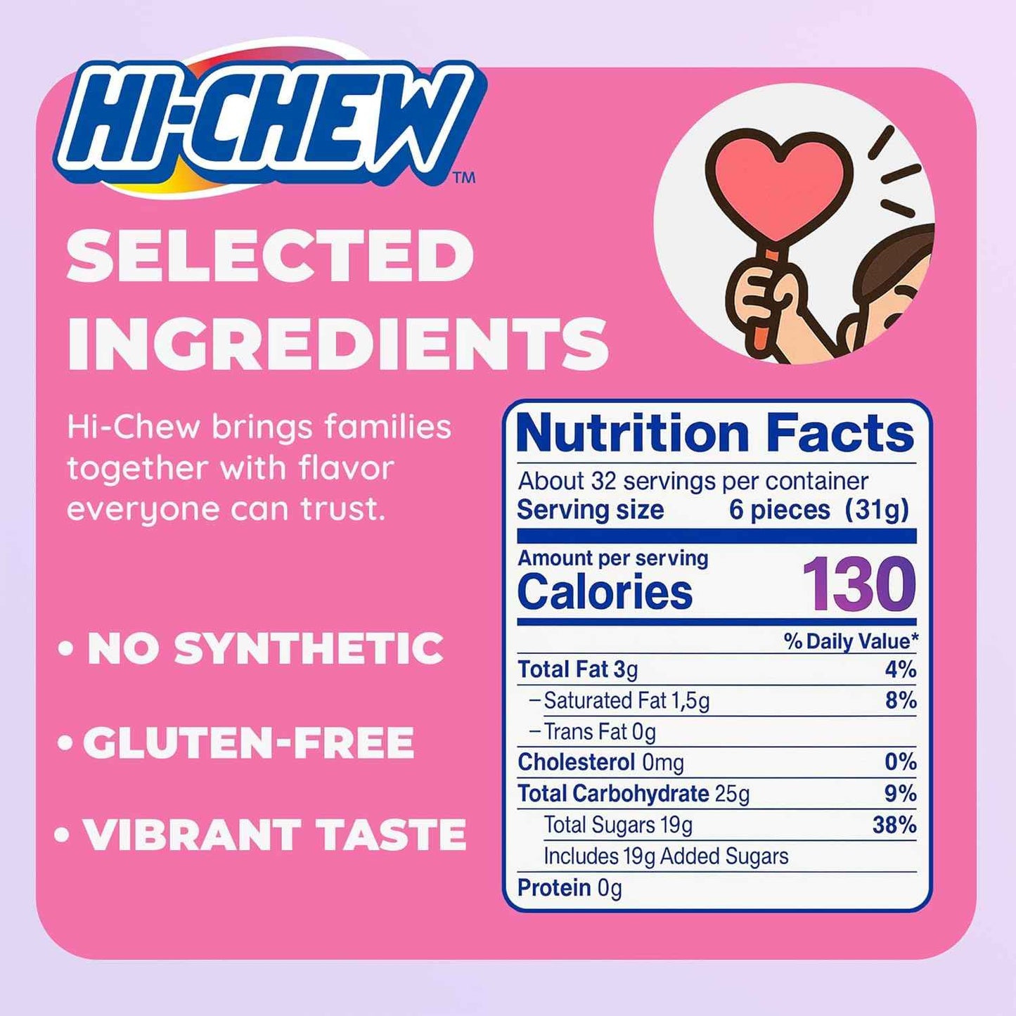 HI-CHEW Assorted, Green Apple Strawberry Mango Grape, Soft & Chewy Candy 2lb - 185+ Pieces Individually Wrapped - Made with Immensely Juicy Fruity Flavors