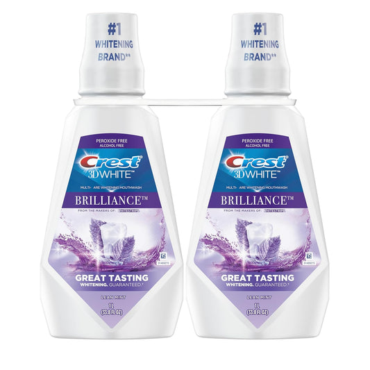 Crest_Mouthwash/Mouth_Rinse,_3D_White_Brilliance_Whitening,_Alcohol_Free,_Clean_Mint,_2x1L_(33.8_fl_oz)