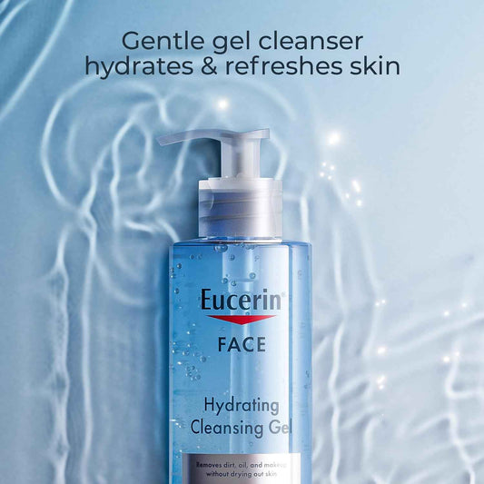 Eucerin Face Gentle Cleansing Hydrating Cleansing Gel, Daily Face Wash and Makeup Remover with Hyaluronic Acid