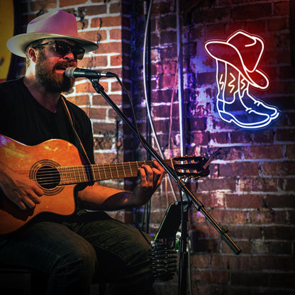 Kavaas_Cowboy_Boot_Neon_Sign,_Neon_Cowboy_Hat_Sign_for_Wall_Decor_|_Western_Neon_Sign_for_Bedroom,_Bar,_Office,_Man_Cave_-_Best_Gifts_for_Rodeo_Enthusiast,_Birthday,_Christmas