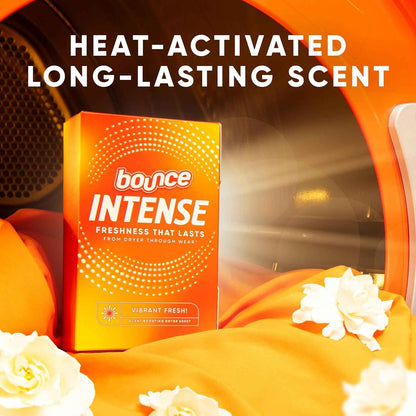 Bounce Intense Dryer Sheets, Vibrant Fresh, 60 Count, Scent Boosting Dryer Sheet