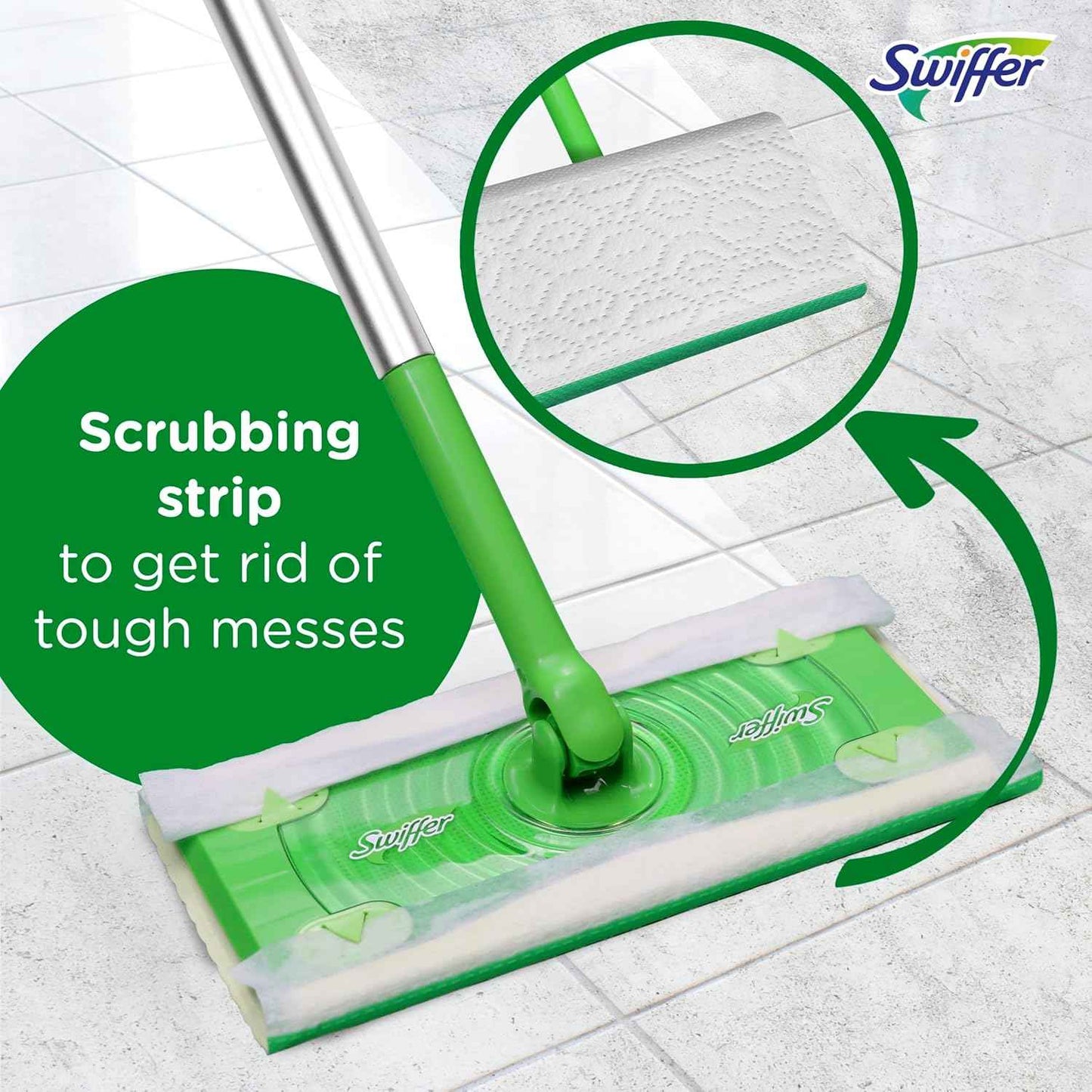Swiffer Sweep + Mop, Wet Pads Refill, Floor Cleaner for Dirt, Dust, Hair, Cleaning Cloths for Mopping Home, Bathroom, Kitchen, All Purpose Multi-Surface Floor Wipes, Lavender, 24ct