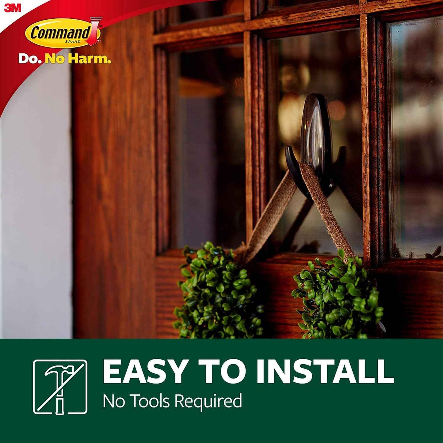 Command Outdoor Large Bronze Hooks, Holds 5 lb, Damage-Free, Weather Resistant for Hanging Decor