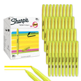 Sharpie Pocket Style Highlighters, Chisel Tip, Fluorescent Yellow, Box of 12