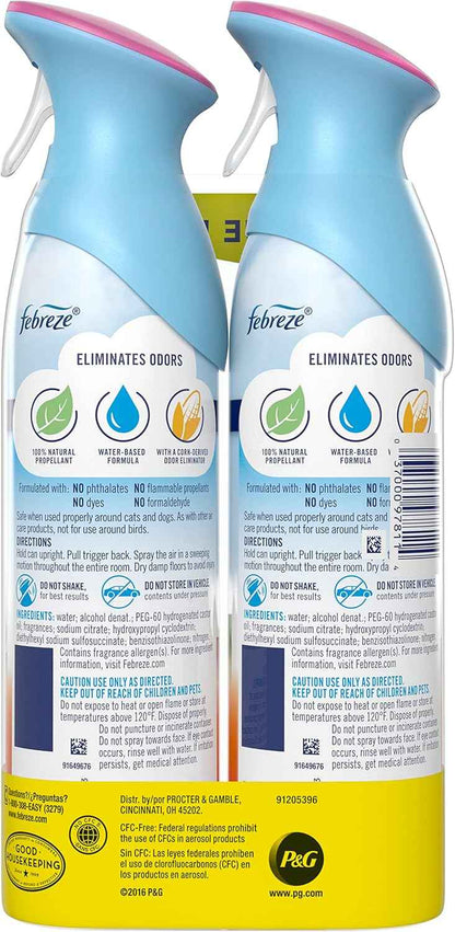 Febreze Air Mist Air Freshener Spray, Odor-Fighting Room Spray, Air Fresheners for Home and Bathroom and Kitchen, Aerosol Can