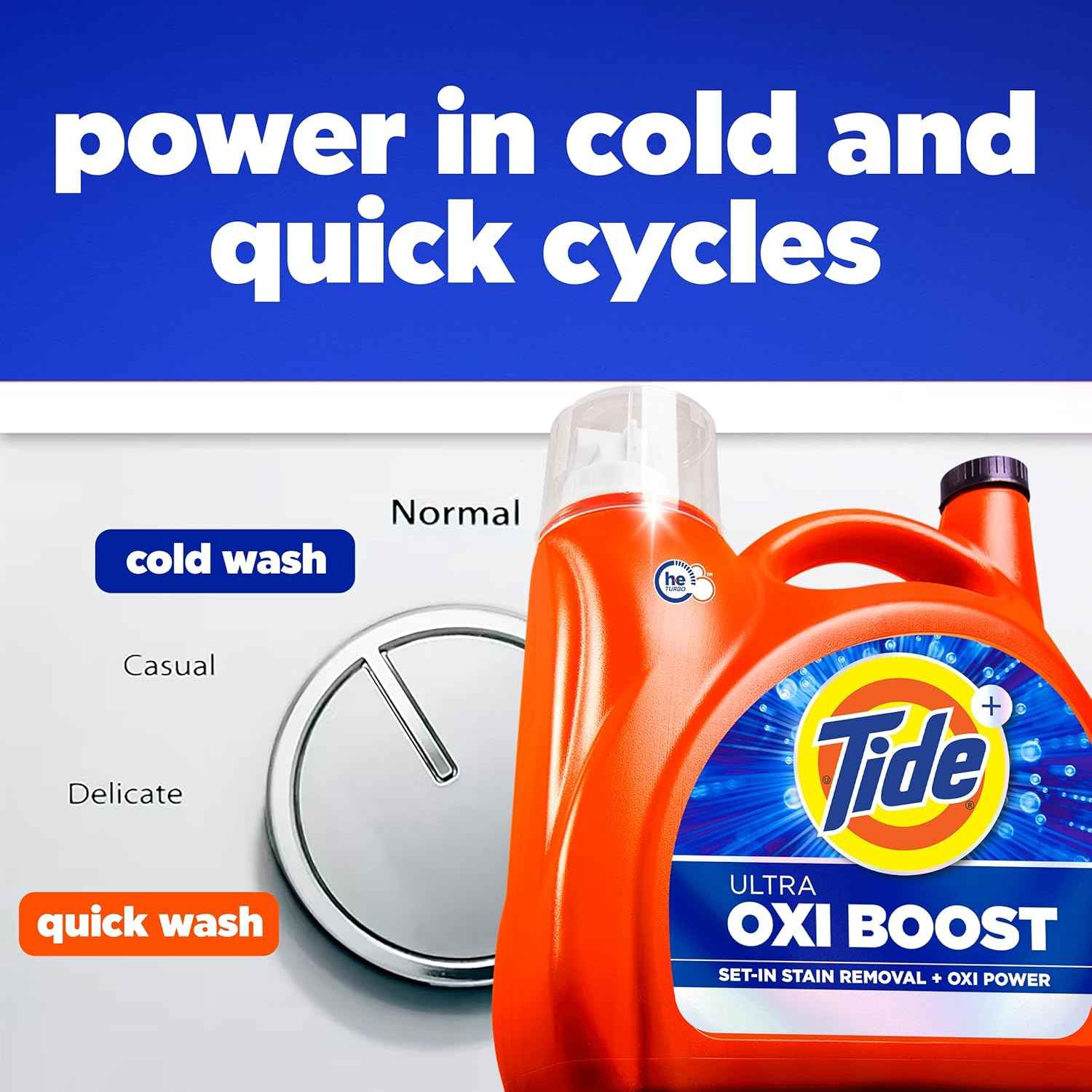 Tide Ultra Oxi Boost Liquid Laundry Detergent, Advanced Stain Remover with Extra Oxi Power