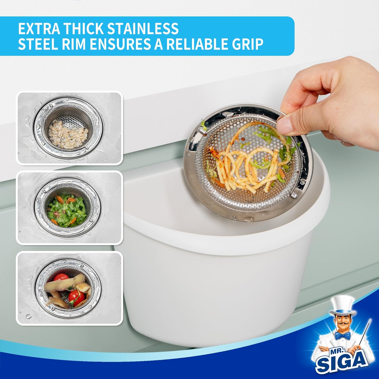 MR.SIGA_Kitchen_Sink_Strainer,_Stainless_Steel_Sink_Drain_Strainer,_Dishwasher_Safe,_2_Pack