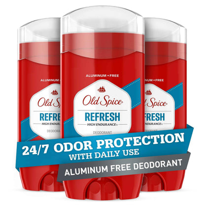 Old Spice Aluminum Free Deodorant For Men, High Endurance, 24/7 Sweat Defense & Odor Protection to Eliminate Odors, 24/7 Freshness & Lasting Scent