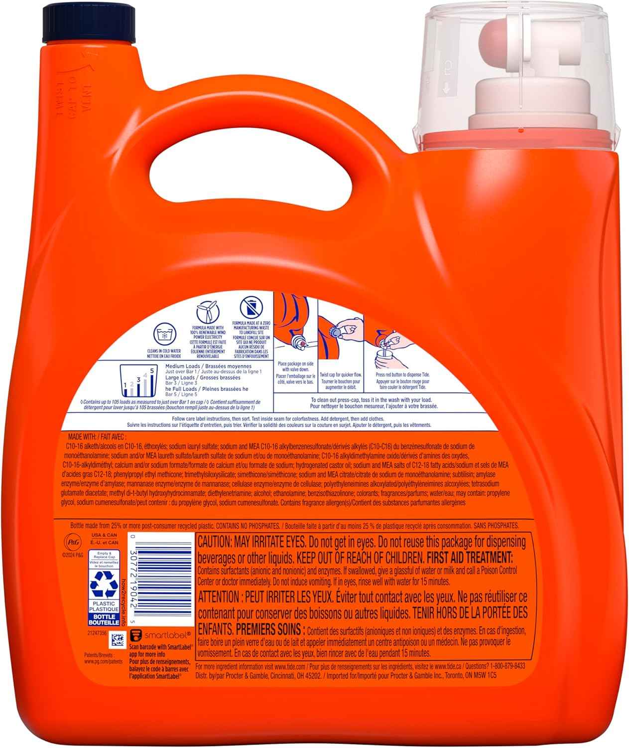 Tide Ultra Odor Defense Plus Oxi Liquid Laundry Detergent, Advanced Odor and Stain Fighting Laundry Detergent Liquid