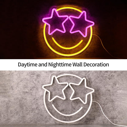 Smile_Face_Neon_Sign,_Wootfairy_Led_Neon_Signs_for_Wall_Decor,_Dimmable_Neon_Light_for_Bedroom,_Gaming_Room,_Kids_Room,_Bar_Decoration,_Yellow_and_Pink_Light_Up_Signs_for_Wedding_Birthday_Party