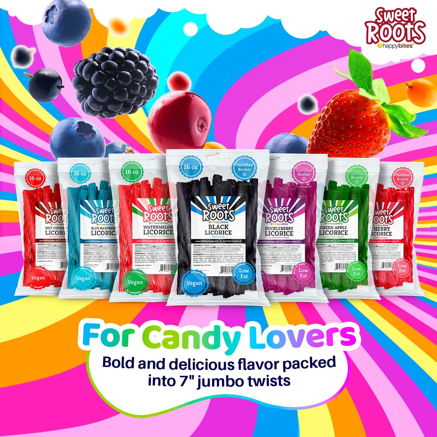 Sweet_Roots_Huckleberry_Licorice_Twists_–_1_Bag_(16_oz)_–_Jumbo_Size_Licorice_Sticks_|_Made_with_Real_Fruit_Juice_Concentrate_|_Vegan,_Fat_Free,_Kosher_|_Soft_Gourmet_Licorice_Candy