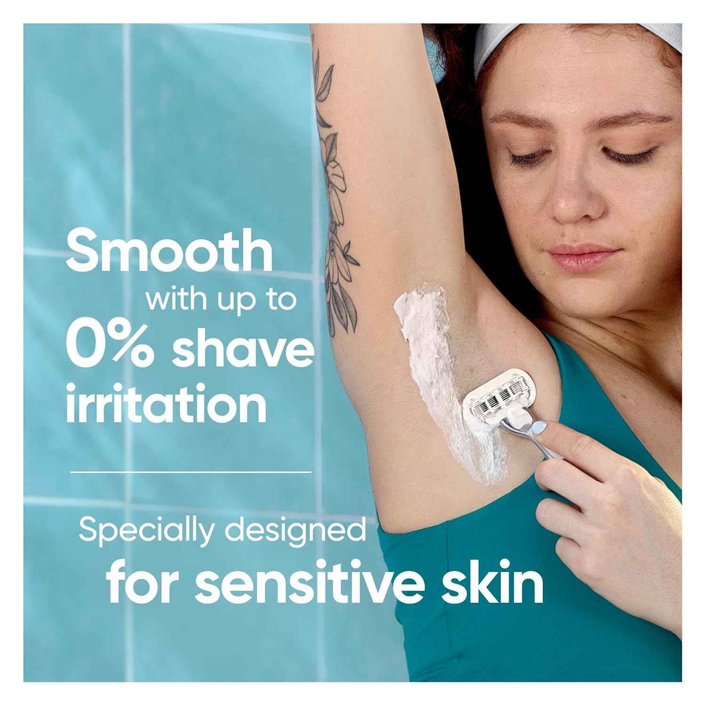 Gillette Venus Razor for Women, Includes 1 Reusable Razor Handle + 2 Refills, for Sensitive Skin with Metal Handle and Shower Holder