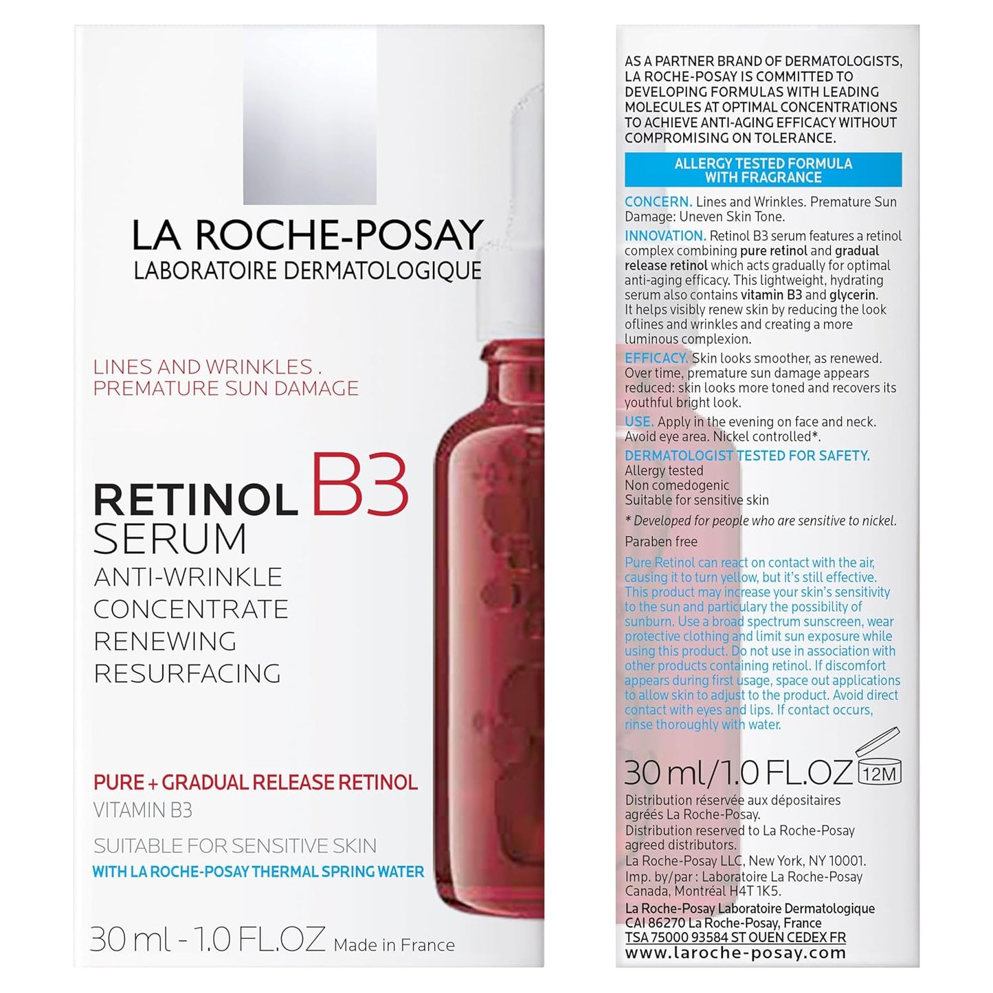 La_Roche-Posay_Pure_Retinol_Face_Serum_with_Niacinamide_(Vitamin_B3)_&_Hyaluronic_Acid_|_Gentle_Anti-Aging_Retinol_Serum_for_Fine_Lines_&_Wrinkles_|_Dermatologist_Tested_for_Sensitive_Skin,_1.0_fl_oz