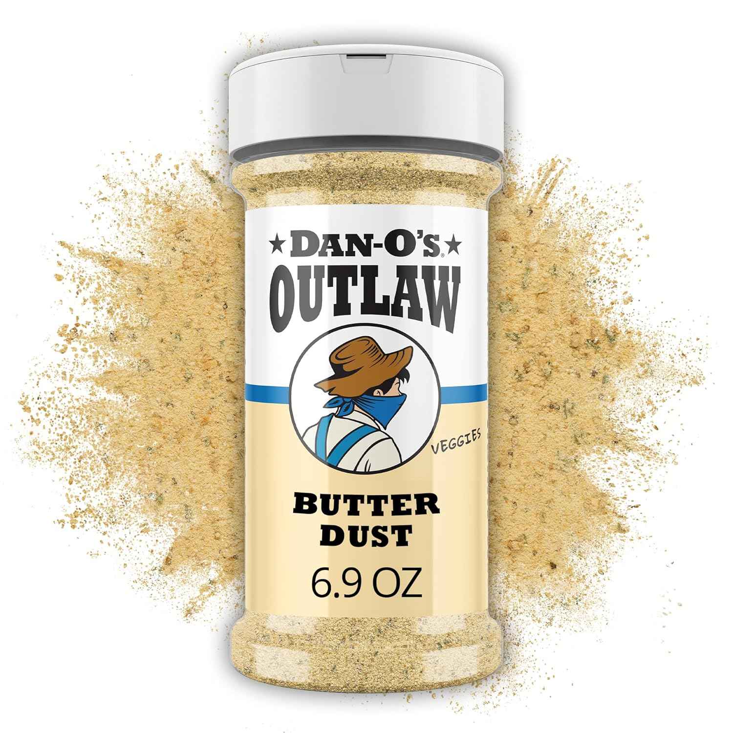 Dan-O’s Outlaw – 6.9 oz – Buttery All Purpose Seasoning for Chicken, Vegetables & Popcorn – Sugar Free, Zero Calorie Dry Spice Blend