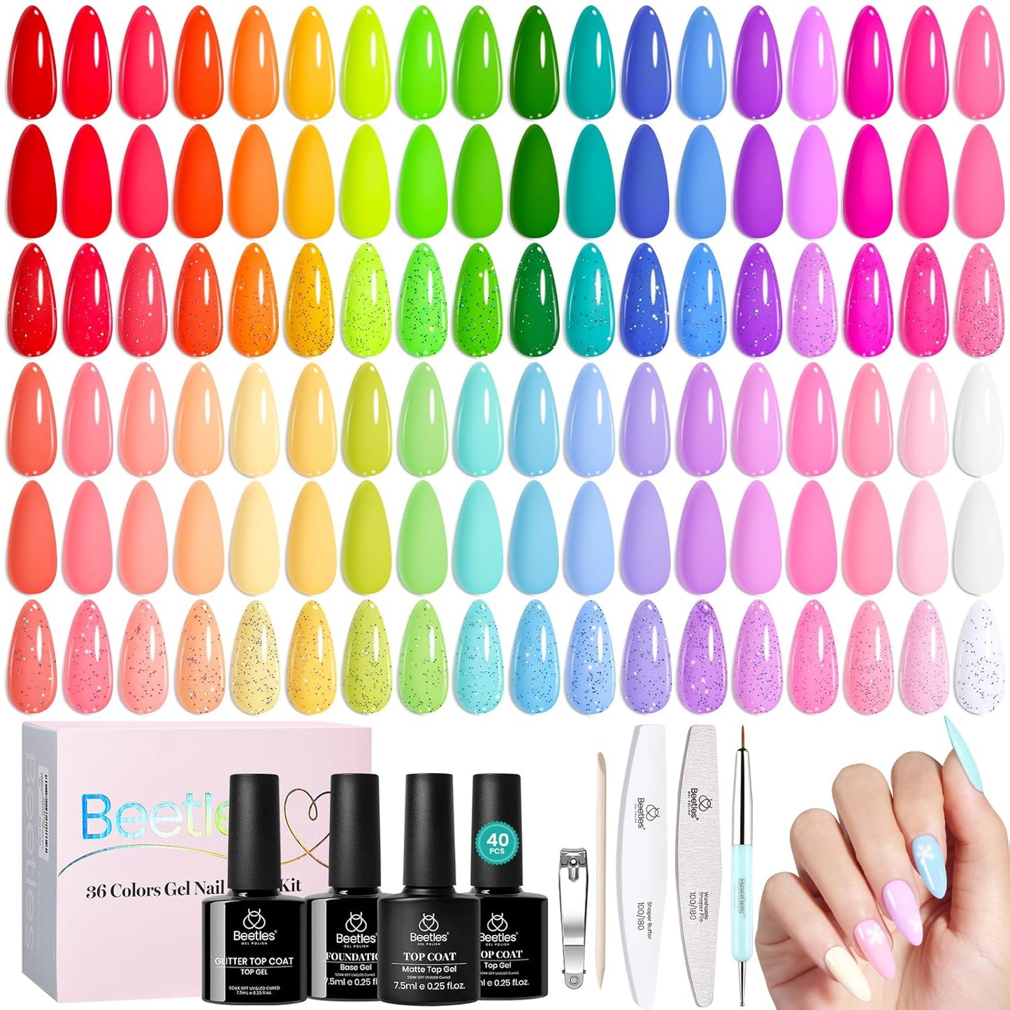 Beetles_Spring_Gel_Polish_Set_-_36_Colors_Pastel_Neon_Rainbow_Bright_Color_Gel_Polish_Set_with_Base_Coat_Glossy_Matte_&_Glitter_Top_Coat_Pink_Red_Yellow_Manicure_Vivid_Whimsy_Summer_Gifts_for_Women