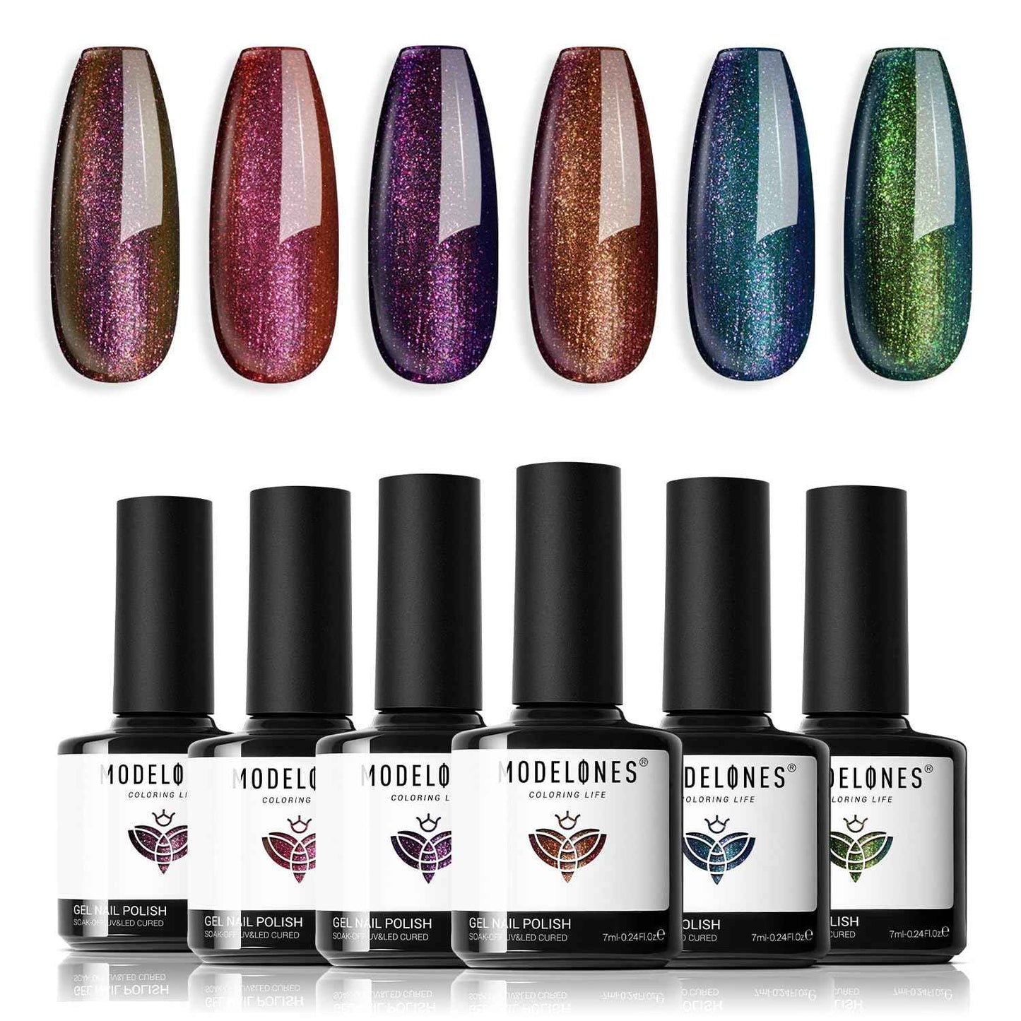 modelones Gel Nail Polish Set - 6 Colors Nude Pink Milky White Gel Polish Set Light Neutral Pink Nail Polish Barely Pink Soak Off LED Starter Kit Popular Nail Art DIY Manicure Gifts