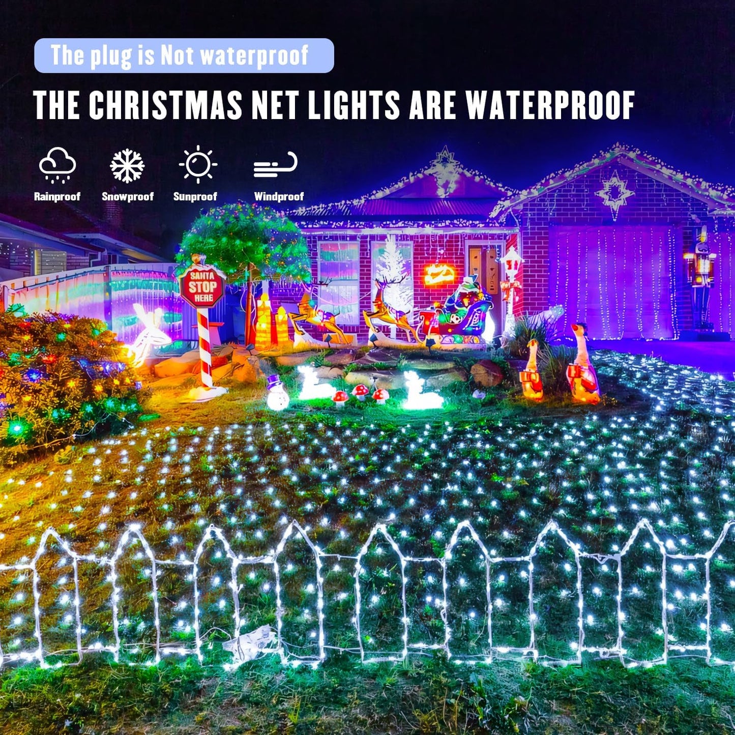 JMEXSUSS_Outdoor_Net_Lights_Waterproof,_12ft_x_5ft_with_8_Modes_Remoter,_360_LED_Plug_in_Net_Lights_for_for_Bush_Patio_Christmas_Tree_Decor_(Clear_Wire,_White)