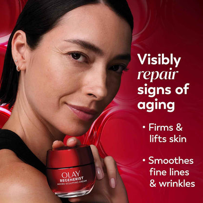 Olay Face Moisturizer, Regenerist Micro-Sculpting Facial Cream for Women - Anti-Aging, Anti-Wrinkle, Firming Skin Care - Triple Collagen Cream, Peptide Moisturizer, Hyaluronic Acid, Niacinamide