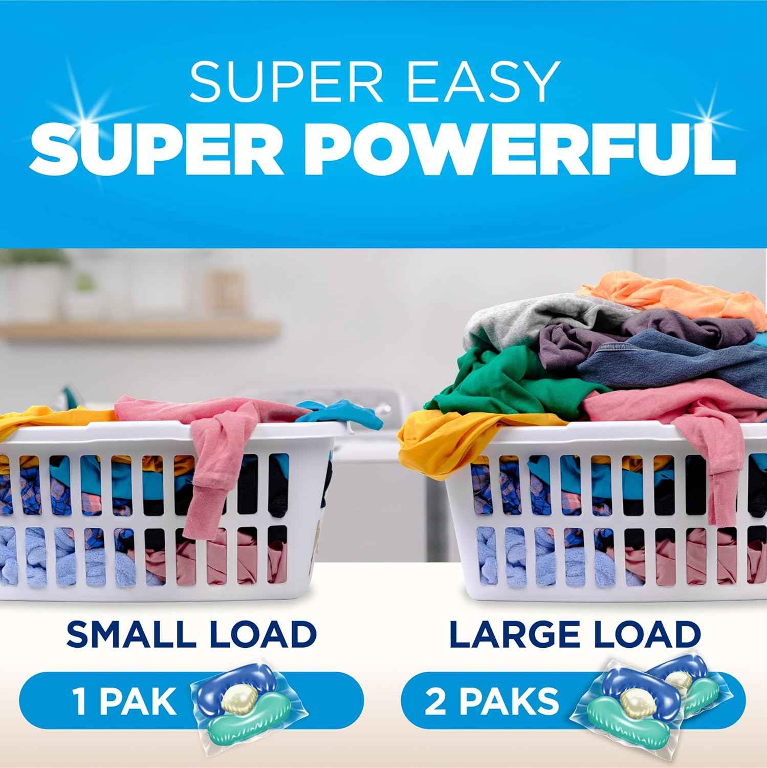 Arm & Hammer Clean Burst 5-in-1 Laundry Detergent Power Paks, High Efficieny (HE), 42 Count