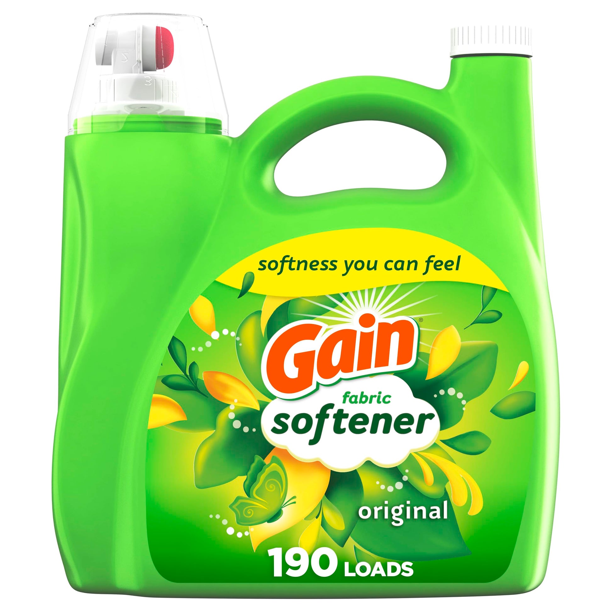 Gain Liquid Fabric Softener, Original Scent, 140 FL OZ, 190 Loads, Liquid Fabric Softener For Soft, Fresh Laundry