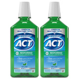 ACT Restoring Zero Alcohol Fluoride Mouthwash 33.8 fl. oz. Strengthens Tooth Enamel, Mint Burst