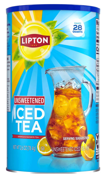 Lipton Unsweetened Iced Tea Mix, 28 qt (Pack of 2)