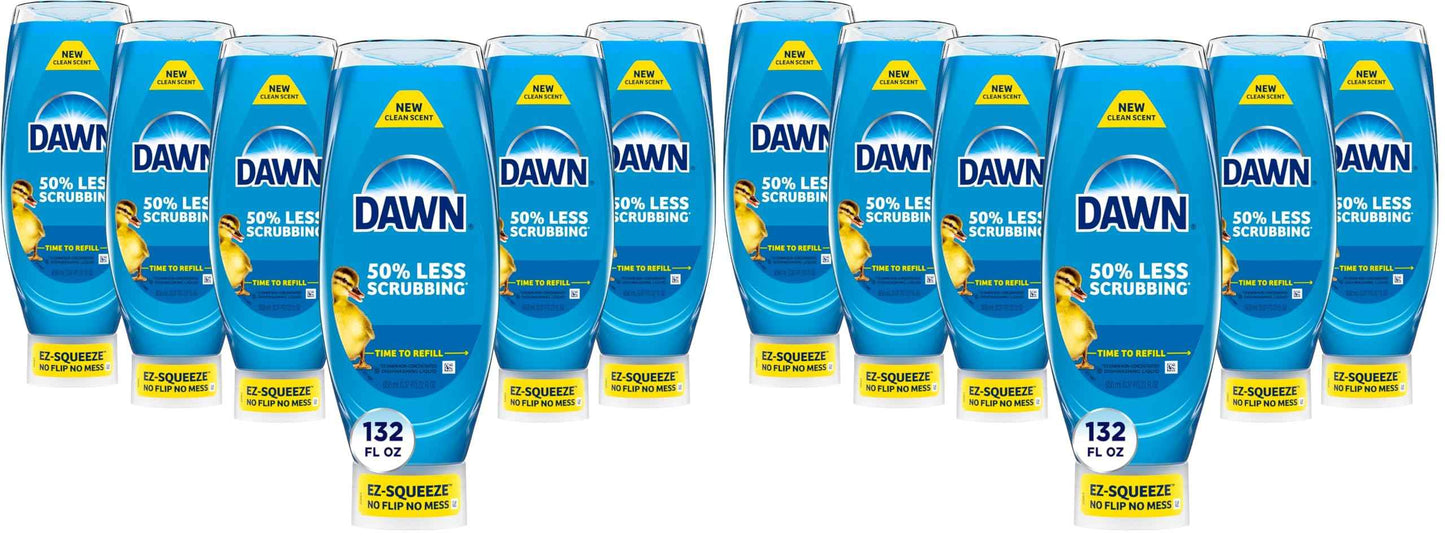 Dawn Ultra EZ-Squeeze Dish Soap Liquid, Dishwashing Liquid, Grease Removal, Upside Down Bottle, Original