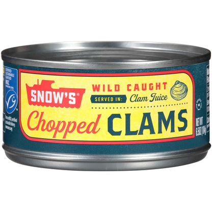 Snow's Ocean Chopped Clams Canned, Can - 7g Protein per Serving - Gluten Free, No MSG, 99% Fat Free - Great for Pasta & Seafood Recipes
