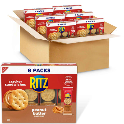 RITZ Bits Peanut Butter Sandwich Crackers, Snacks for Kids and Adults, Lunch Snacks