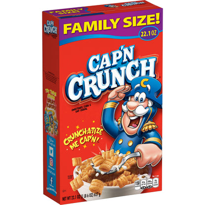 Cap&amp;#39;n Crunch Cereal, Original, 22.1oz Box