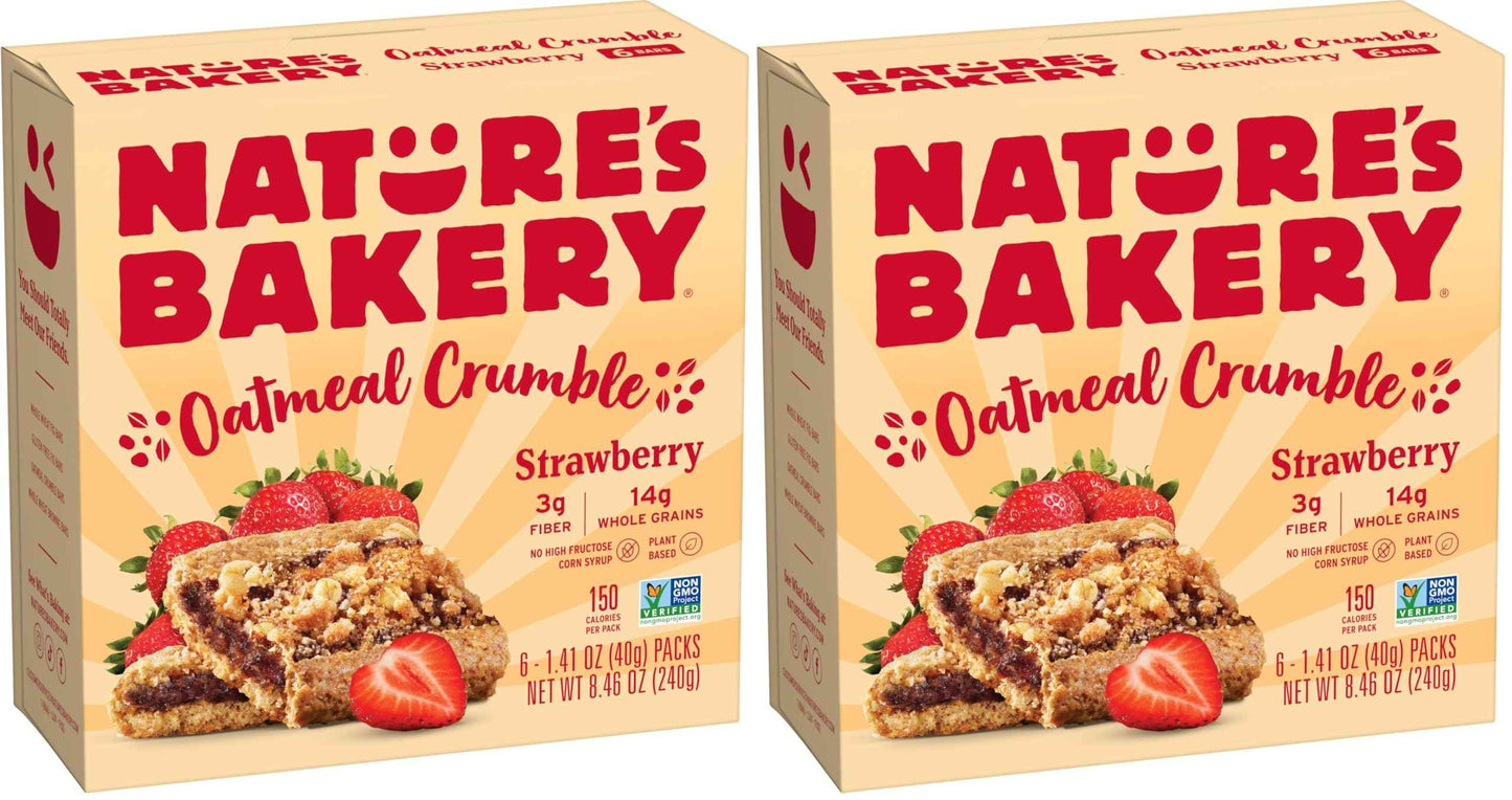 Nature’s Bakery Oatmeal Crumble Bars, Real Fruit, Vegan, Non-GMO, Breakfast bar