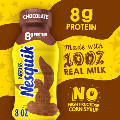 Nesquik Chocolate Lowfat Milk Ready to Drink 12 Pack of 8 fl oz (Packaging May Vary)