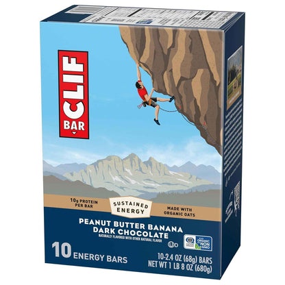 CLIF BAR - Energy Protein Bars - Peanut Butter Banana with Dark Chocolate - Made with Organic Oats - Energy Bars - Non-GMO