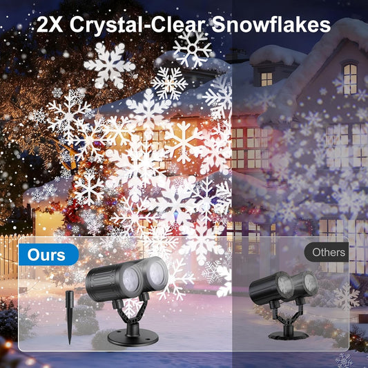 2025_Latest_Snowflake_Christmas_Projector_Lights_Outdoor,_Double_Head_Crystal-Clear_Holiday_Projector_Outdoor_with_Timer,_Snowfall_LED_Xmas_Lights_for_House_Outside_Indoor_Christmas_Decorations
